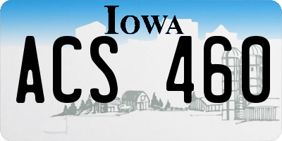 IA license plate ACS460