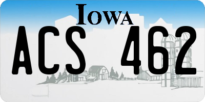IA license plate ACS462