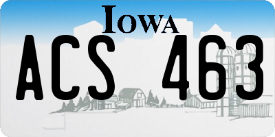 IA license plate ACS463