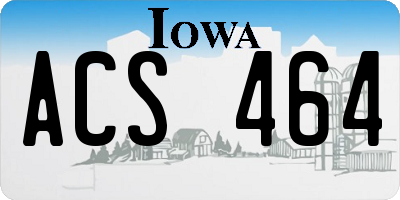 IA license plate ACS464