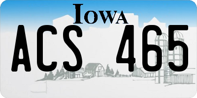 IA license plate ACS465