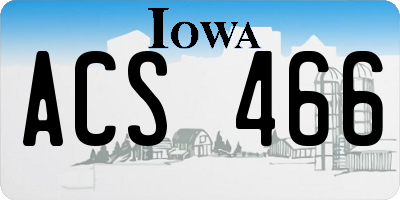 IA license plate ACS466