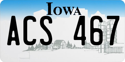 IA license plate ACS467