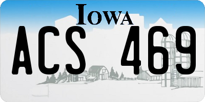 IA license plate ACS469