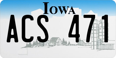 IA license plate ACS471