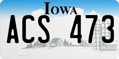 IA license plate ACS473
