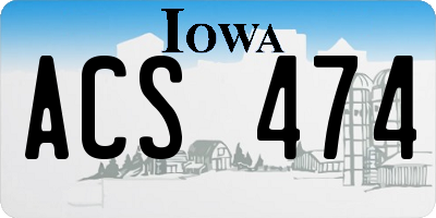 IA license plate ACS474