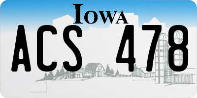 IA license plate ACS478