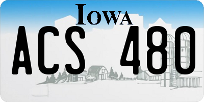 IA license plate ACS480
