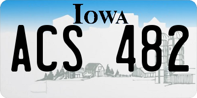 IA license plate ACS482