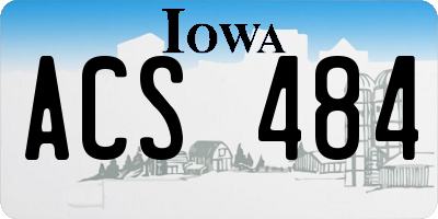 IA license plate ACS484