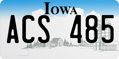 IA license plate ACS485
