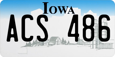 IA license plate ACS486