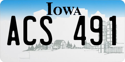 IA license plate ACS491
