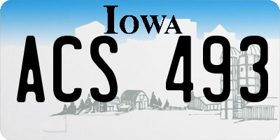 IA license plate ACS493