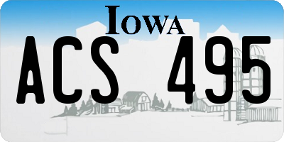 IA license plate ACS495