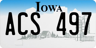 IA license plate ACS497