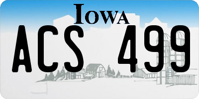 IA license plate ACS499