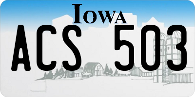 IA license plate ACS503