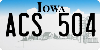 IA license plate ACS504
