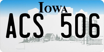 IA license plate ACS506