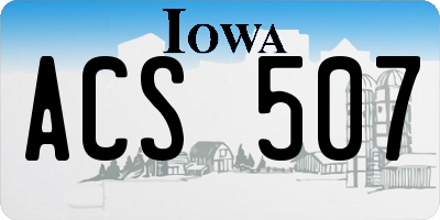 IA license plate ACS507