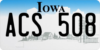 IA license plate ACS508