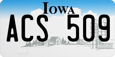 IA license plate ACS509