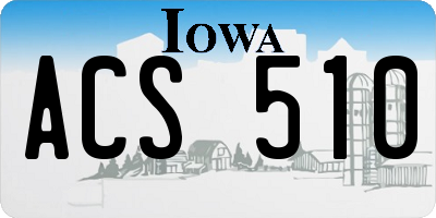 IA license plate ACS510