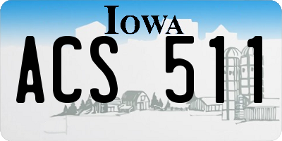 IA license plate ACS511
