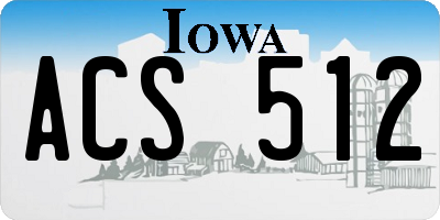 IA license plate ACS512