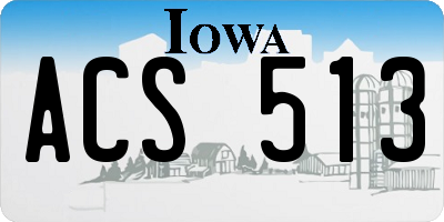IA license plate ACS513