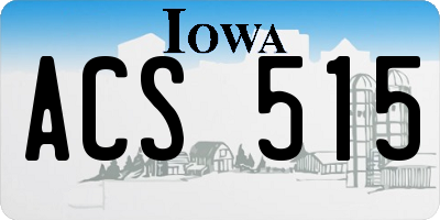 IA license plate ACS515