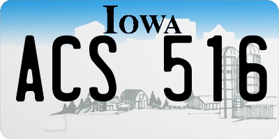 IA license plate ACS516
