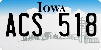 IA license plate ACS518