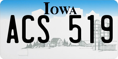 IA license plate ACS519