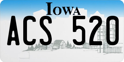 IA license plate ACS520