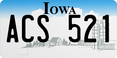 IA license plate ACS521