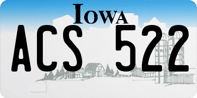 IA license plate ACS522