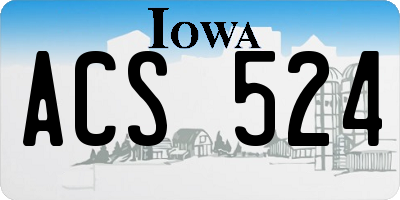 IA license plate ACS524