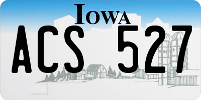 IA license plate ACS527