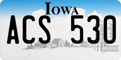 IA license plate ACS530