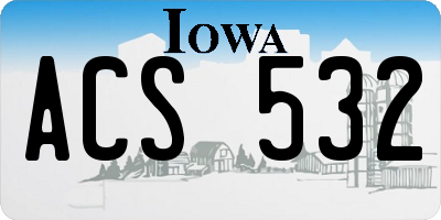 IA license plate ACS532