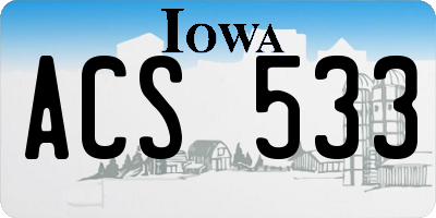 IA license plate ACS533