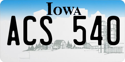 IA license plate ACS540