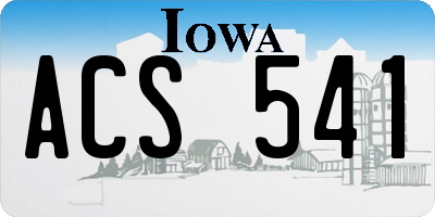 IA license plate ACS541