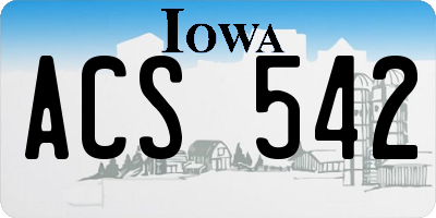 IA license plate ACS542