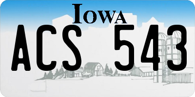 IA license plate ACS543