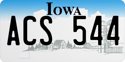 IA license plate ACS544