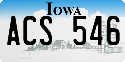 IA license plate ACS546